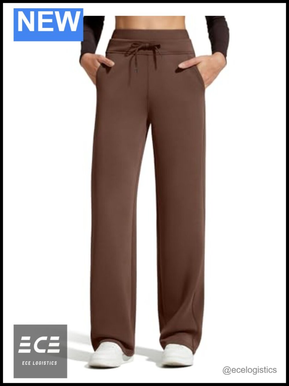 Modal Soft Wide Leg Sweatpants Drawstring Pockets High Rise Lounge - Picture 1 of 6